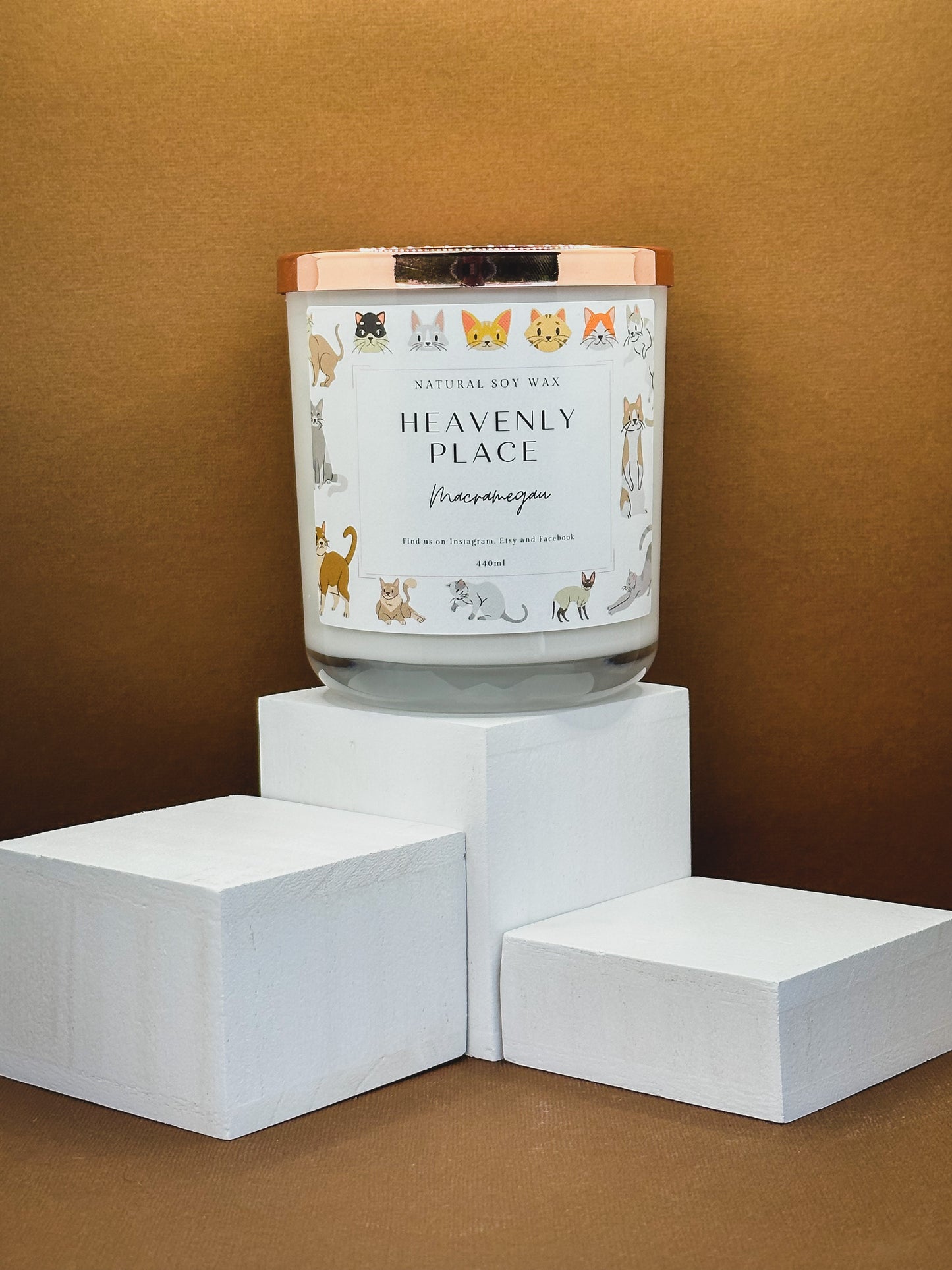 PERSONALISED CAT Memorial Candle - Natural Soy Candle - 440ml