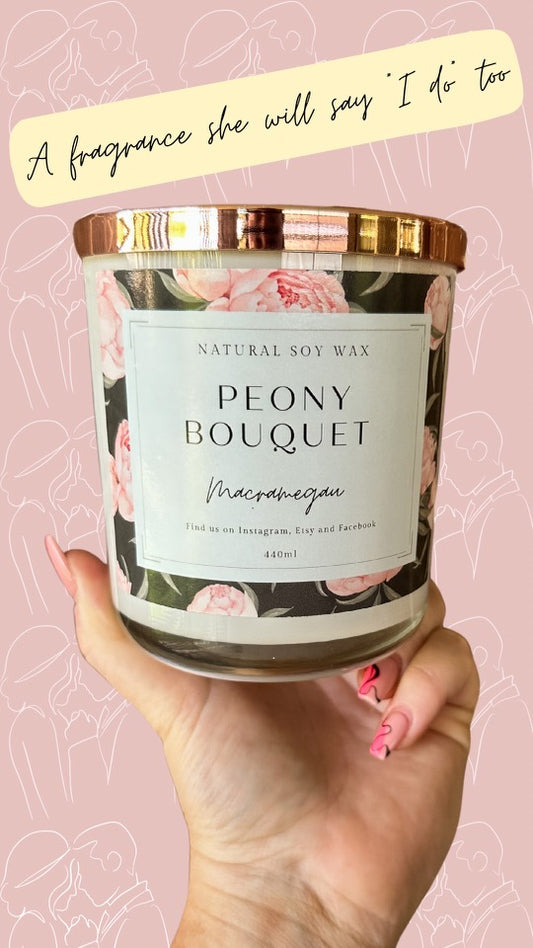 Peony Bouquet - Natural Soy Candle - 440ml