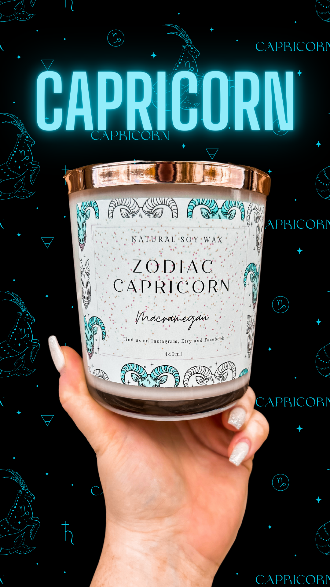 ZODIAC CANDLE - Capricorn - Natural Soy Candle - 440ml