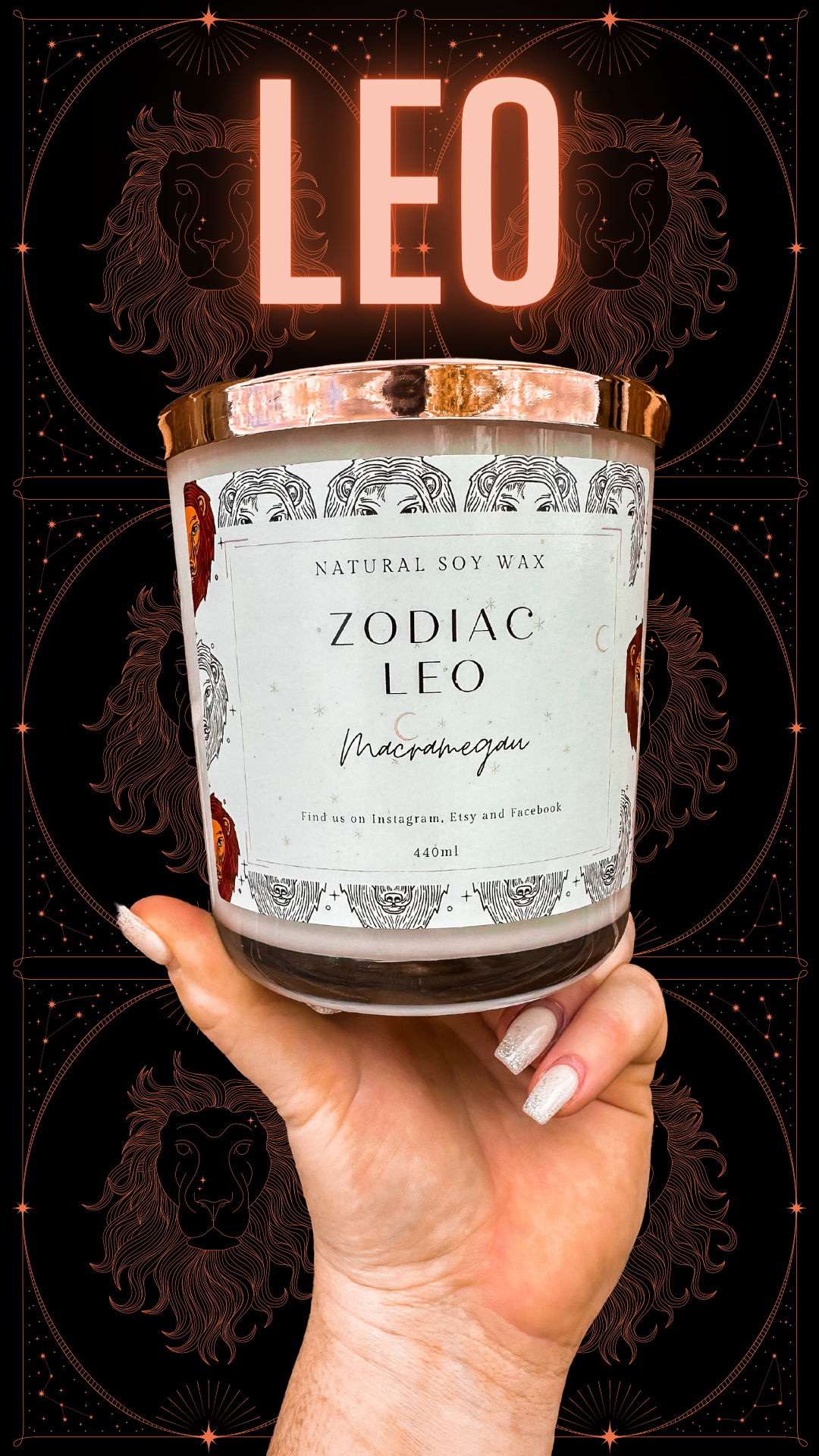 ZODIAC CANDLE - Leo - Natural Soy Candle - 440ml