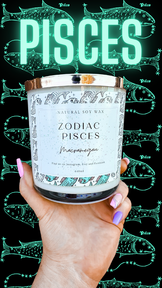 ZODIAC CANDLE - Pisces - 440ml Natural Soy Candle