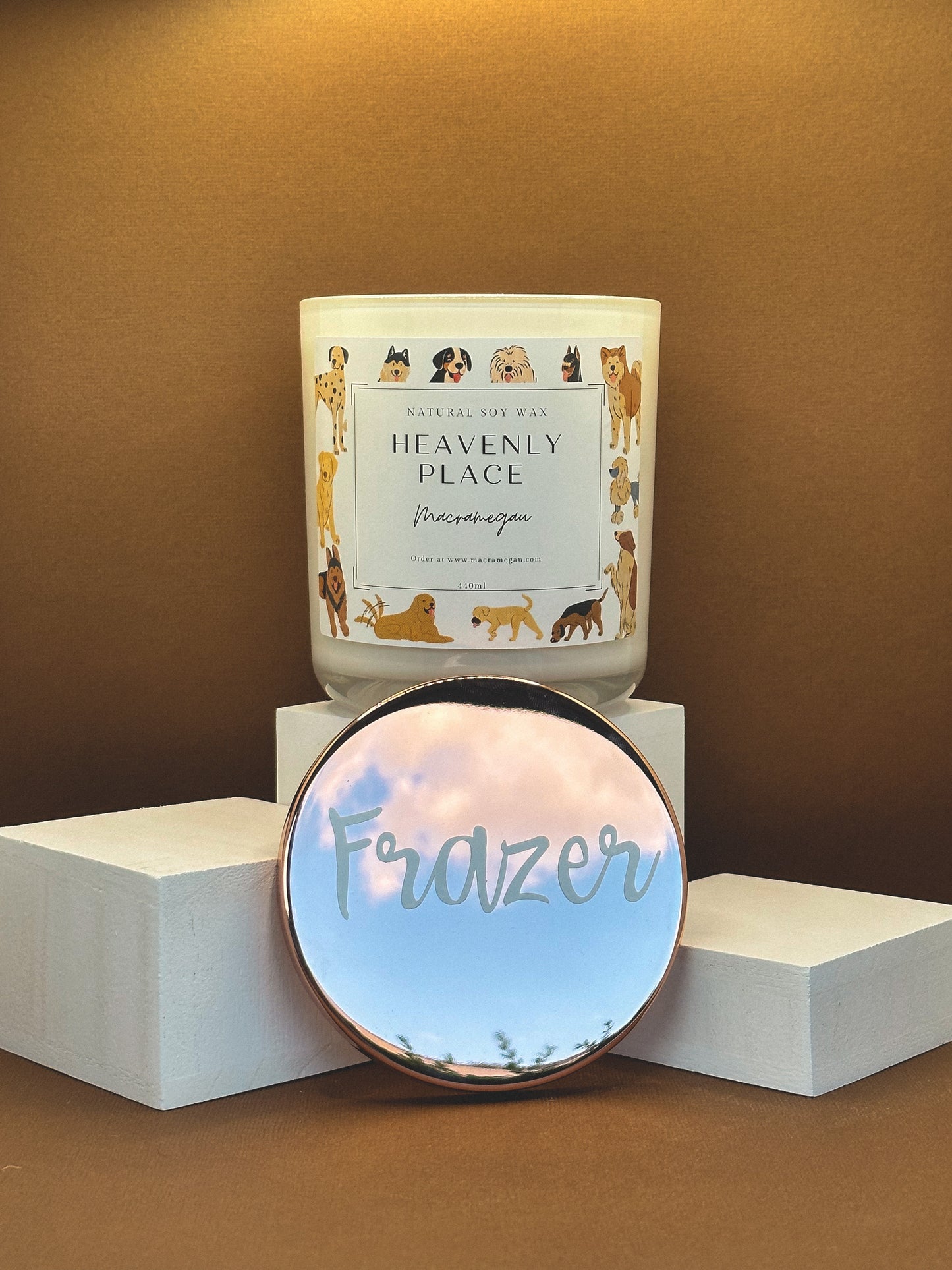 PERSONALISED DOG Memorial Candle - Natural Soy Candle - 440ml