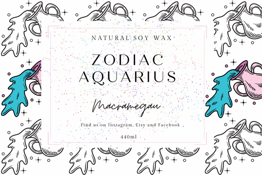 ZODIAC CANDLE - Aquarius - Natural Soy Candle - 440ml